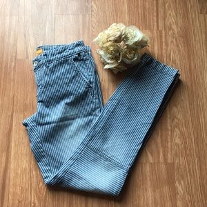 Pilcro Fit/HYPHEN Striped Ankle Jeans Size 25